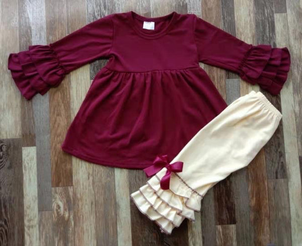 Maroon & Cream Boutique Outfit
