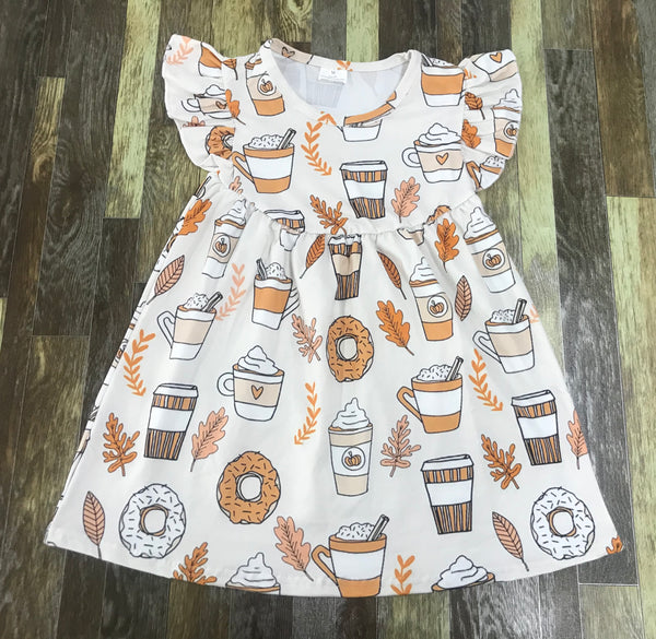 Pumpkin Latte Flutter Sleeve Dress
