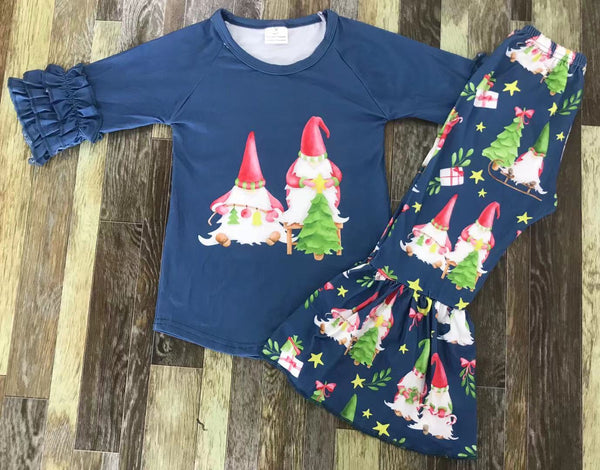 Gnome Christmas Tree Flare Pants Outfit