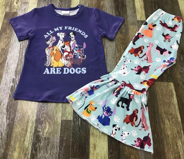 All My Friends Are Dogs Flare Pants Outfit
