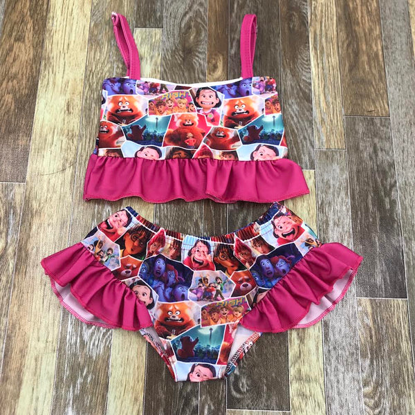 Turning Red Pink Ruffle Swimsuit
