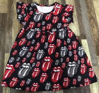 Rolling Stones Flutter Sleeve Dress