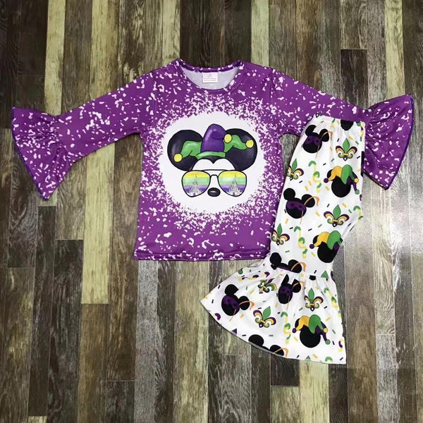 Mardi Gras Mickey Flare Pants Outfit