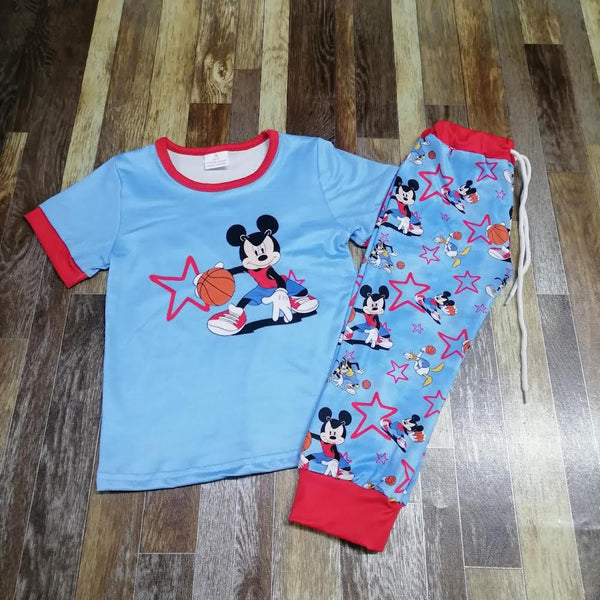 Unisex Mickey Basketball Straight Pants Outfit