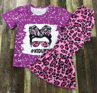 Kid Life Leopard Flare Pants Outfit
