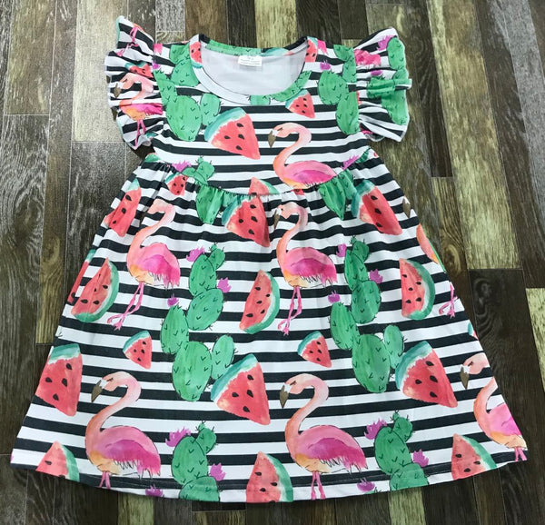 Watermelon Cactus Flamingo Dress