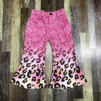 Sparkle Leopard Print Flare Pants
