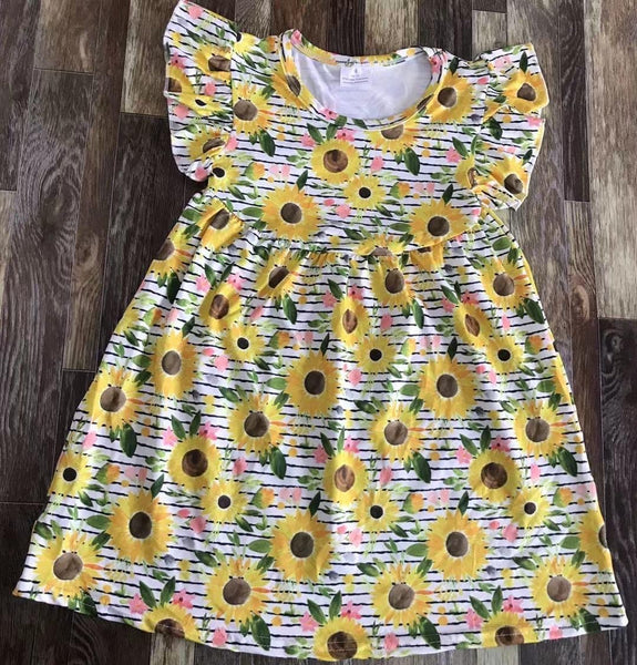 Sunflower Striped Flutter Sleeve Dress