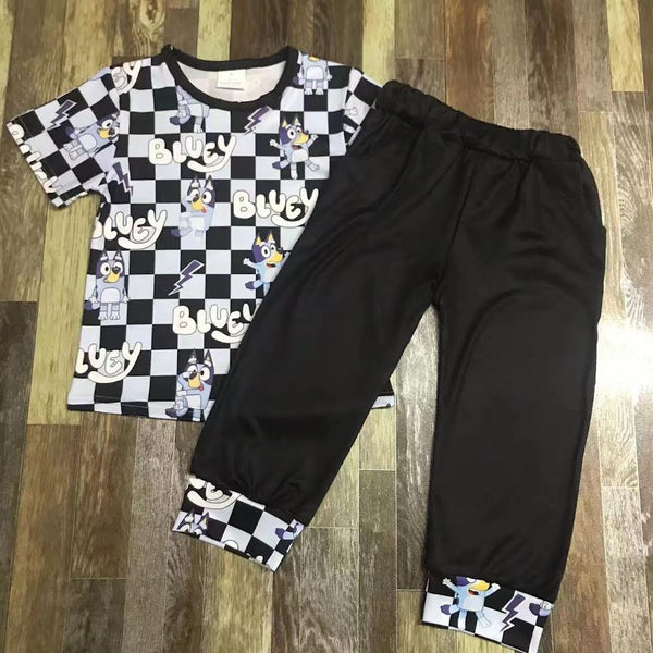 Bluey Checkered Unisex Straight Pants Outfit