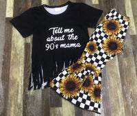 Tell Me About the 90s Sunflower Checkered Flare Pants Outfit