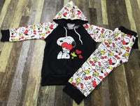 Black and White Valentine Snoopy Jogger