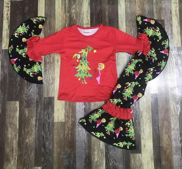 Whoville Grinch Christmas Flare Pants Outfit