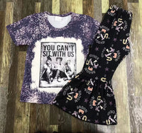 You Can't Sit With Us Flare Pants Outfit