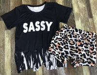 Miss Sassy Distressed Shorts Outfit