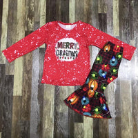 Christmas Lights Flare Pants Outfit