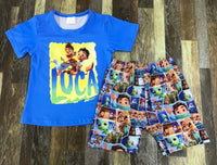 Blue Luca Unisex Shorts Outfit