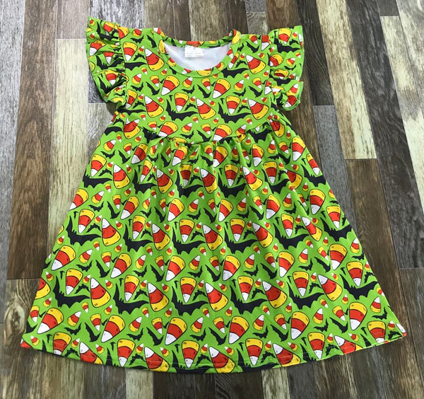 Green Batty Candy Corn Dress