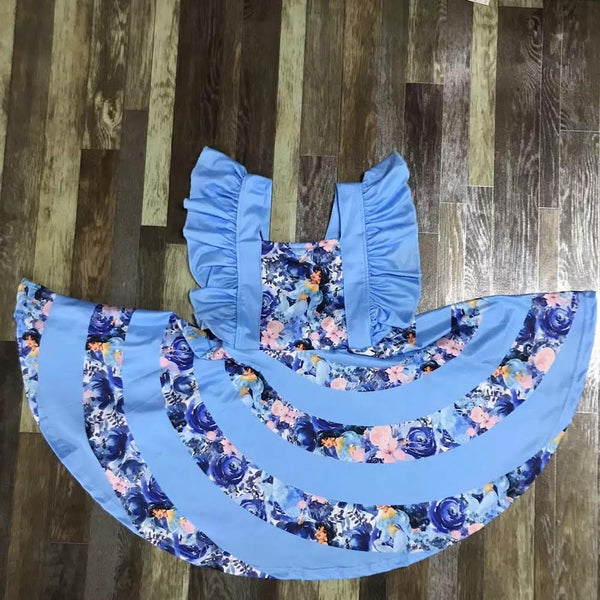 Blue Floral Twirl Dress