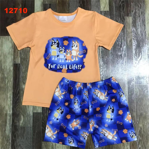 For Real Life Unisex Orange Bluey Shorts Outfit